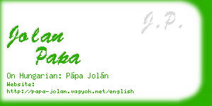 jolan papa business card